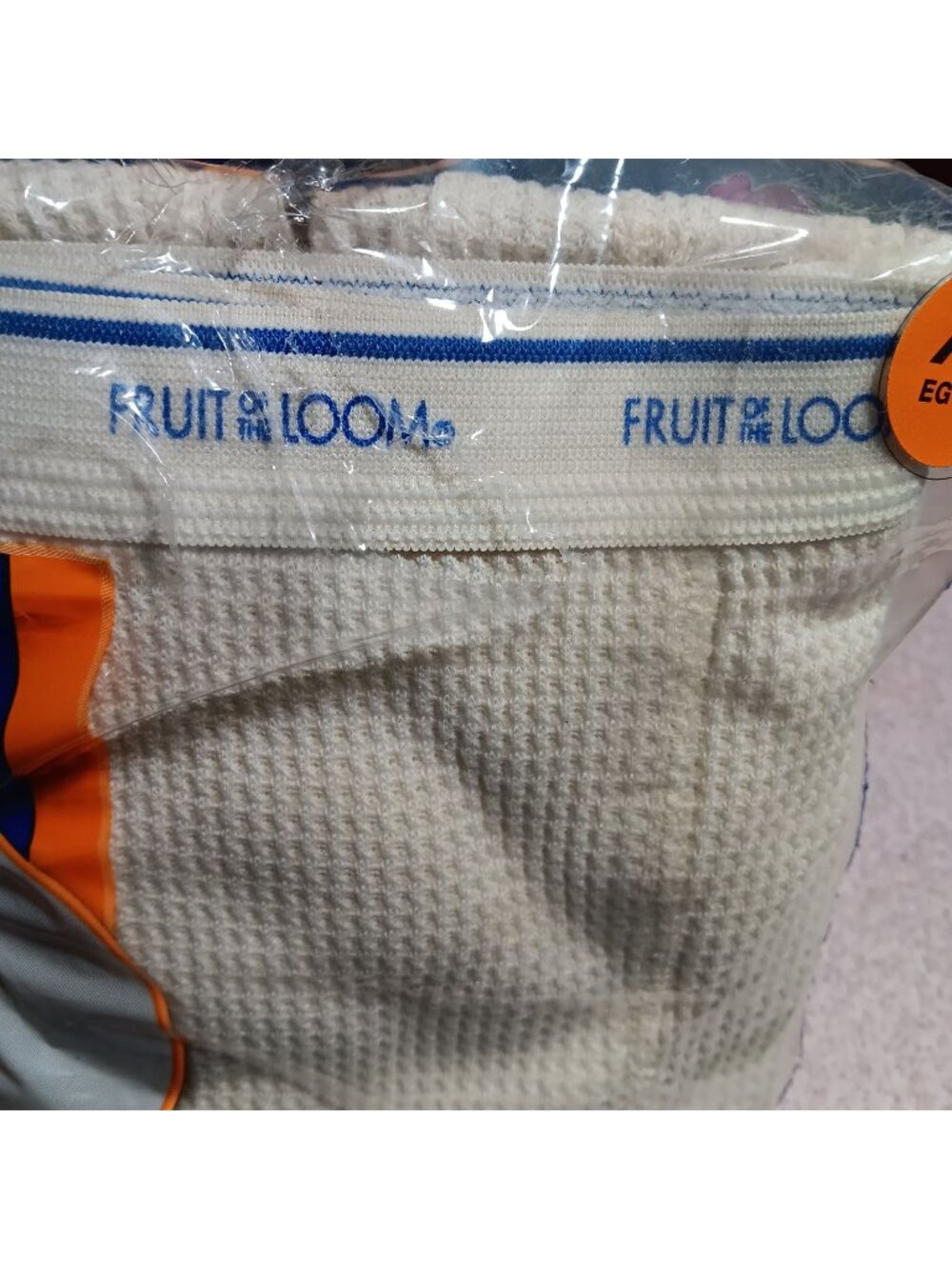 XL FRUIT OF THE LOOM THERMAL BOTTOM 1 MENS White WAFFLE 2005 VTG NEW